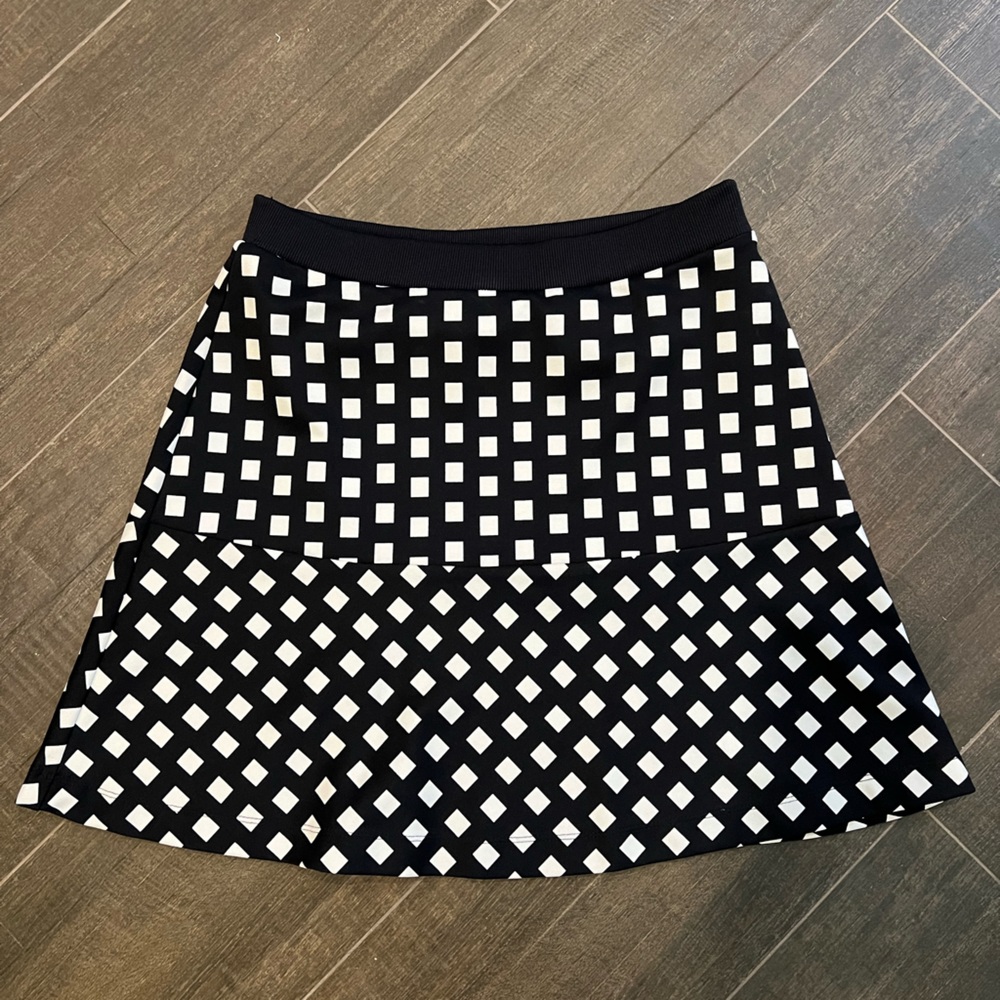Michael Kors Black and White Checkered Mini Skirt